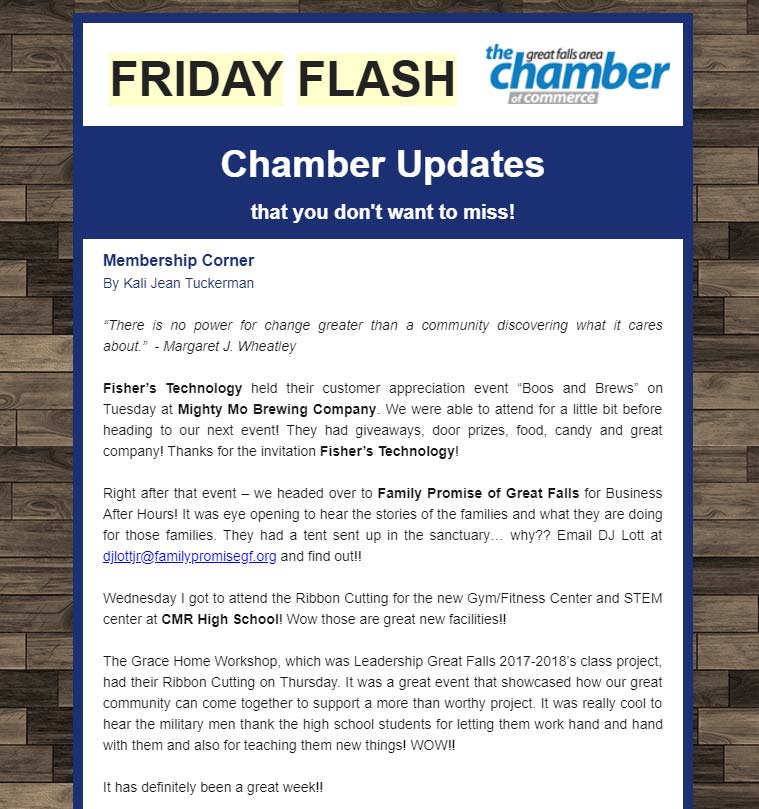 Great Falls Chamber Newsletter